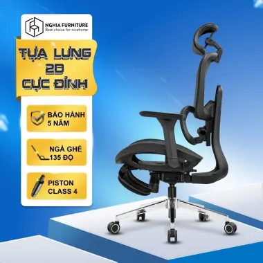 Ghế Công Thái Học Mirai Pro - Tựa Lưng Điều Chỉnh, Tay Vịn 4D, Piston Cao Cấp Giá 4 Triệu 2