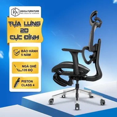 Ghế Công Thái Học Mirai Pro - Tựa Lưng Điều Chỉnh, Tay Vịn 4D, Piston Cao Cấp Giá 4 Triệu 3