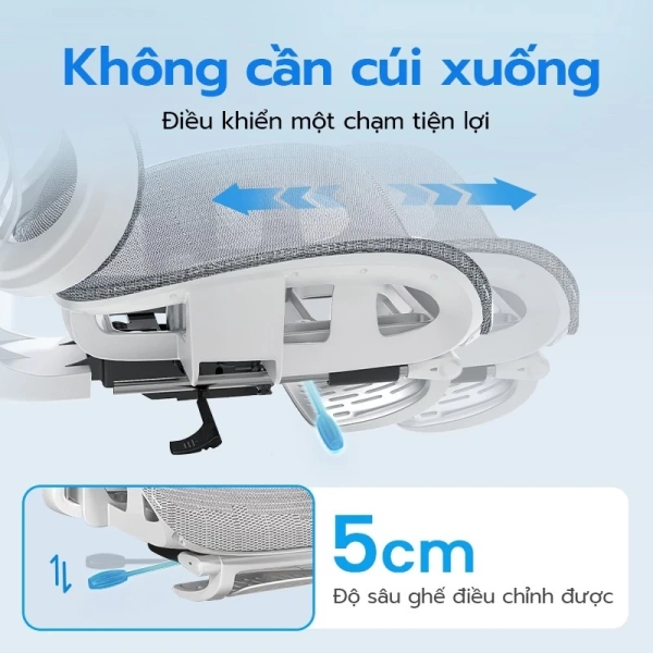 Hình ảnh sản phẩm Ghế công thái học W203 hiện đại - khung ABS chịu 200kg, đa điểm điều chỉnh, giá 2,699,000đ
