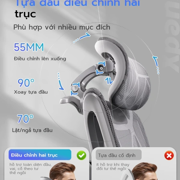 Hướng dẫn chi tiết điều chỉnh 5 nấc lưng trên ghế công thái học Xpanse 904 cho tư thế làm việc chuẩn