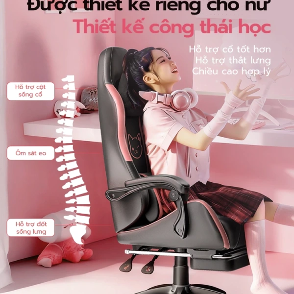 Hình ảnh sản phẩm Ghế công thái học Xpanse X33 – ghế game gaming |Thiết kế đặc biệt cho nữ giới| ghế đệm làm việc ghế xoay văn phòng