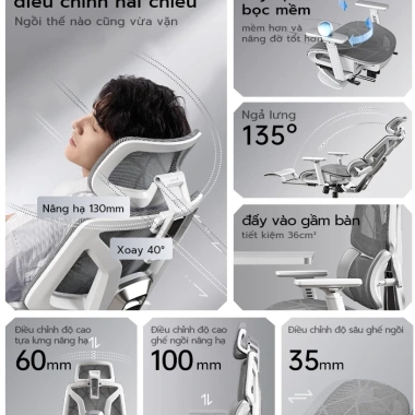 Ghế công thái học Xpanse X999 Gaming Văn phòng xoay 360°, bảo hành 3 năm, giá 2.999.000đ 6