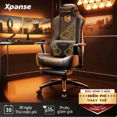 Ghế gaming Xpanse công thái học xoay, tựa lưng hỗ trợ, 30 ngày thử - 2.199.000₫