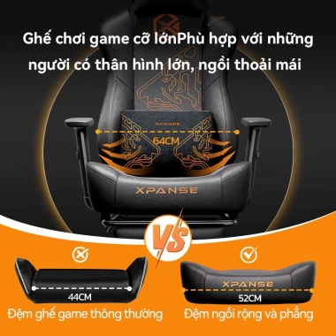 Ghế gaming Xpanse công thái học xoay, tựa lưng hỗ trợ, 30 ngày thử - 2.199.000₫