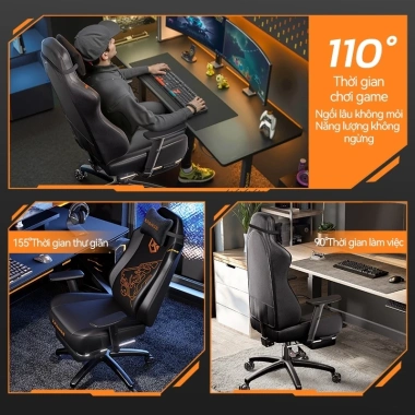 Ghế gaming Xpanse công thái học xoay, tựa lưng hỗ trợ, 30 ngày thử - 2.199.000₫