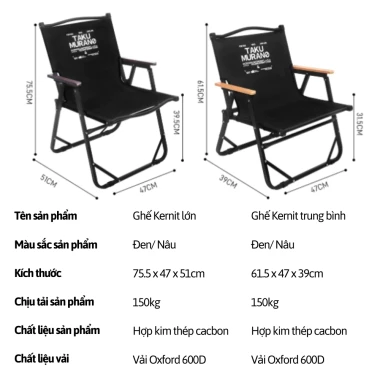 Ghế Kermit gấp gọn dã ngoại Takumaru - Khung thép carbon cao cấp, du lịch, cắm trại chỉ 430k 9 Ghế Kermit gấp gọn dã ngoại Takumaru - Khung thép carbon cao cấp, du lịch, cắm trại chỉ 430k 9
