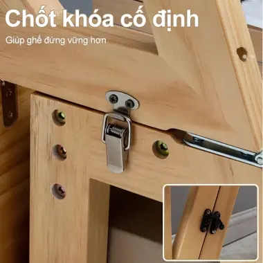 Ghế Thang Gấp 3 Bậc Đa Năng Gỗ Cao Su - Giá Tốt 495k Thay 628k - Thang Xếp Gọn Tiện Lợi 5