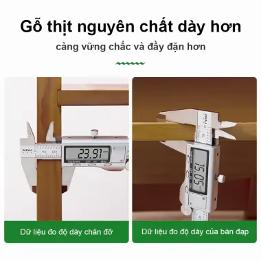 Ghế Thang Gấp 3 Bậc Đa Năng Gỗ Cao Su - Giá Tốt 495k Thay 628k - Thang Xếp Gọn Tiện Lợi 7