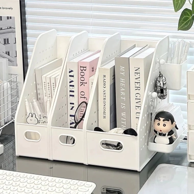 Giá Sách Để Bàn Tích Hợp Bảng Lỗ Treo Đồ, Kệ Lưu Trữ Tài Liệu Sức Chứa Lớn Trang Trí Góc Học Tập, Làm Việc