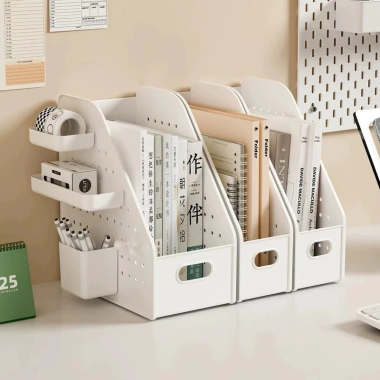 Giá Sách Để Bàn Tích Hợp Bảng Lỗ Treo Đồ, Kệ Lưu Trữ Tài Liệu Sức Chứa Lớn Trang Trí Góc Học Tập, Làm Việc