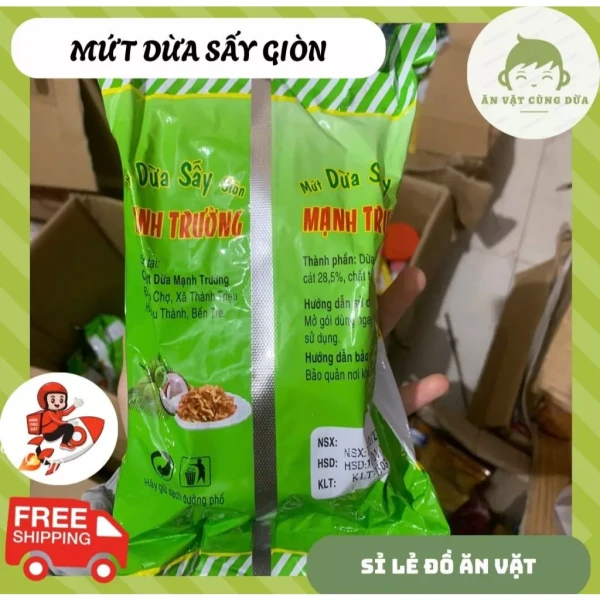 Mứt dừa sấy giòn Mạnh Trường 250g – Lựa chọn snack tiện lợi cho gia đình và văn phòng