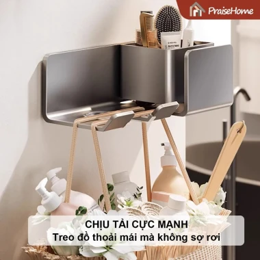 Giá treo máy sấy tóc dán tường phòng tắm tiện lợi không cần khoan chỉ 72k 5