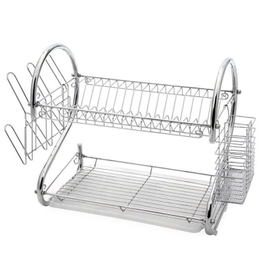 Giá úp bát đĩa inox 2 tầng có khay hứng nước - Siêu bền, chỉ 149.900 đồng