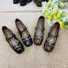 Giày búp bê nữ da mềm quai nơ hoa trà gót cao 3cm thanh lịch giá ưu đãi 240.000 5