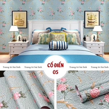 Giấy Dán Tường Cành Đào Lá Đỏ Retro Giá Rẻ Khổ 45cm Sẵn Keo Chỉ 18700đ 18