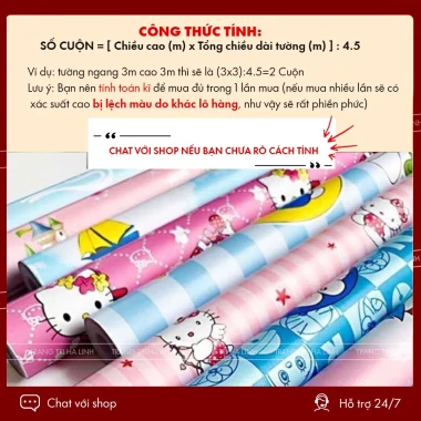 Giấy dán tường Doraemon Kitty vũ trụ cho phòng ngủ trẻ em giá rẻ chỉ 19700đ 3