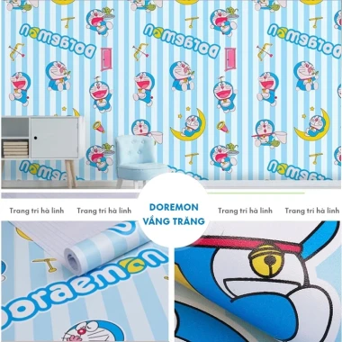 Giấy dán tường Doraemon Kitty vũ trụ cho phòng ngủ trẻ em giá rẻ chỉ 19700đ 11