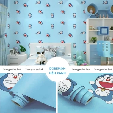 Giấy dán tường Doraemon Kitty vũ trụ cho phòng ngủ trẻ em giá rẻ chỉ 19700đ 14
