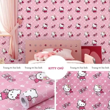 Giấy dán tường Doraemon Kitty vũ trụ cho phòng ngủ trẻ em giá rẻ chỉ 19700đ 17