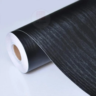 Giấy dán tường giả gỗ đen chống thấm, decal vân gỗ trang trí bàn tủ chỉ 11500đ 2