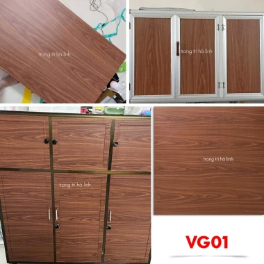 Giấy dán tường giả gỗ đen chống thấm, decal vân gỗ trang trí bàn tủ chỉ 11500đ 12