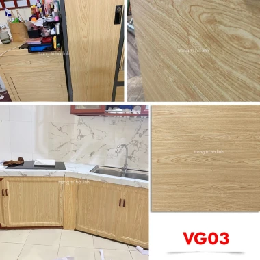 Giấy dán tường giả gỗ đen chống thấm, decal vân gỗ trang trí bàn tủ chỉ 11500đ 14