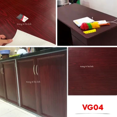 Giấy dán tường giả gỗ đen chống thấm, decal vân gỗ trang trí bàn tủ chỉ 11500đ 15