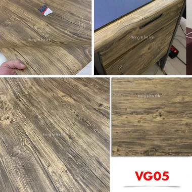 Giấy dán tường giả gỗ đen chống thấm, decal vân gỗ trang trí bàn tủ chỉ 11500đ 16