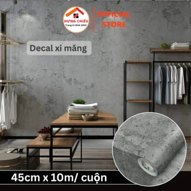 Giấy Dán Tường Xi Măng Chống Thấm 45x10m Có Keo - Dễ Dán, Siêu Đẹp Giá 64k 2