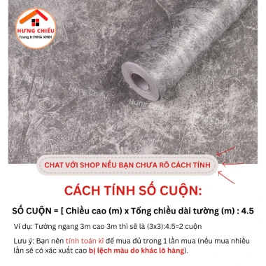 Giấy Dán Tường Xi Măng Chống Thấm 45x10m Có Keo - Dễ Dán, Siêu Đẹp Giá 64k 3