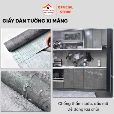 Giấy Dán Tường Xi Măng Chống Thấm 45x10m Có Keo - Dễ Dán, Siêu Đẹp Giá 64k 7
