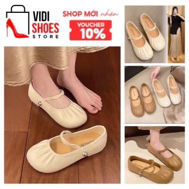 Giày Nữ Mary Jane 10% Off - Dây Đeo Đơn Giản, Đế Mềm Kiểu Pháp 2025 Giá 75k 2