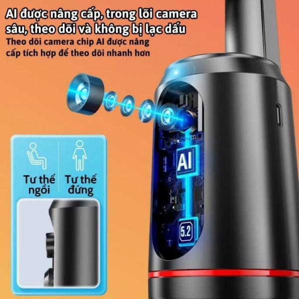 Hình ảnh sản phẩm Gimbal Q02 Q04 AI tự xoay 360 nhận diện khuôn mặt & cử chỉ, livestream quay video, giảm giá 299.000