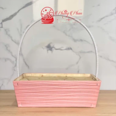 Giỏ Cắm Hoa Đựng Trái Cây Hình Thuyền Nhiều Màu, Quai Xách Tiện Lợi Quà Tặng 4