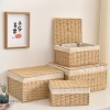 Giỏ mây có nắp đa năng – Đựng mỹ phẩm, đồ ăn vặt, decor bàn, lót vải vintage, chỉ 79k 2