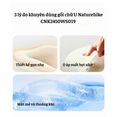 Gối chữ U cotton du lịch Naturehike CNK2.450WS019 - Giá giảm 480,000, mềm, thoáng, gập gọn 3 Gối chữ U cotton du lịch Naturehike CNK2.450WS019 - Giá giảm 480,000, mềm, thoáng, gập gọn 3