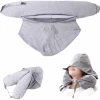 Gối cổ máy bay FEDAOG, Hỗ trợ cổ Gối cổ du lịch chặn ánh sáng, có túi đựng đồ có thể điều chỉnh tựa đầu ngủ văn phòng có thể đổ đầy 4