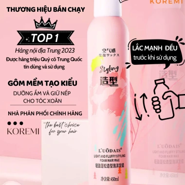 Gôm mềm keo xịt giữ nếp tóc nữ và keo bọt tạo kiểu tóc xoăn nam 420ml-450ml - Chính hãng 69k