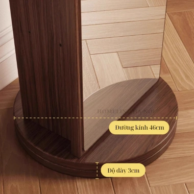 Gương đứng xoay 360° tích hợp kệ đựng đồ Greenco Furniture, gương toàn thân di động, gương soi kiêm kệ decor hiện đại 3