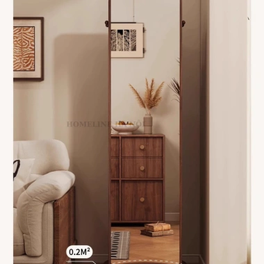 Gương đứng xoay 360° tích hợp kệ đựng đồ Greenco Furniture, gương toàn thân di động, gương soi kiêm kệ decor hiện đại 6