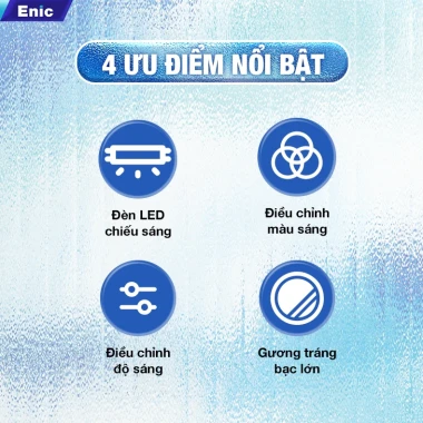 Gương tròn Enic tráng bạc LED điều chỉnh sáng, chịu nước, chống rò rỉ giá 1,300,000 2 Gương tròn Enic tráng bạc LED điều chỉnh sáng, chịu nước, chống rò rỉ giá 1,300,000 2