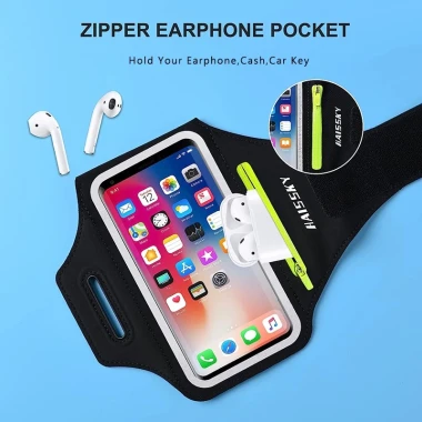 Haissky Túi Đựng Điện Thoại Có Khóa Kéo Đeo Cánh Tay Cho iphone 15 14 13 12 11 pro max samsung s23 ultra xiaomi hauwei oppo vivo 5