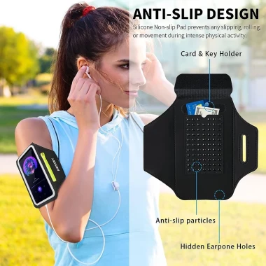 Haissky Túi Đựng Điện Thoại Có Khóa Kéo Đeo Cánh Tay Cho iphone 15 14 13 12 11 pro max samsung s23 ultra xiaomi hauwei oppo vivo 7