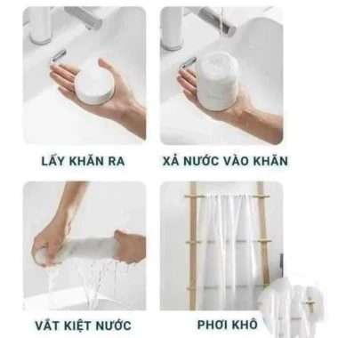 [Hàng dày LOẠI 1] Combo 5 Khăn tắm viên nén du lịch (70x140cm) dùng một lần, Khăn tắm cotton tiện lợi 6