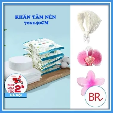[Hàng dày LOẠI 1] Combo 5 Khăn tắm viên nén du lịch (70x140cm) dùng một lần, Khăn tắm cotton tiện lợi 9
