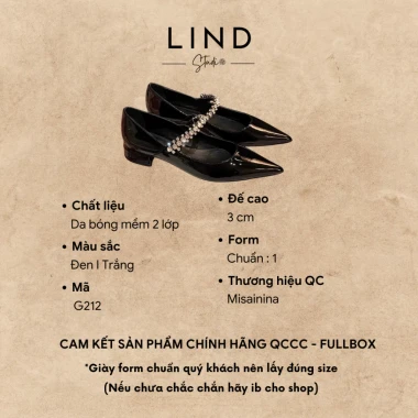 Hàng sẵn Giày bệt 3p Đính đá Quai ngang Sang chảnh Misa G212 - Giá chỉ 510.000 - LinD Shoes & Sandal