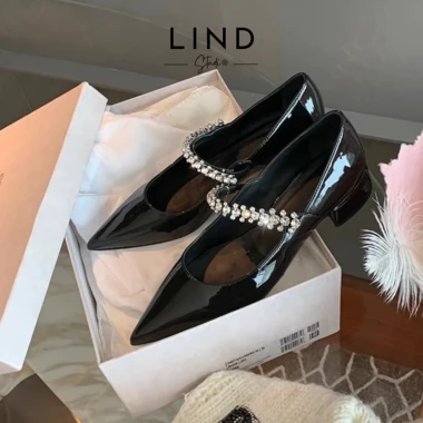 Hàng sẵn Giày bệt 3p Đính đá Quai ngang Sang chảnh Misa G212 - Giá chỉ 510.000 - LinD Shoes & Sandal