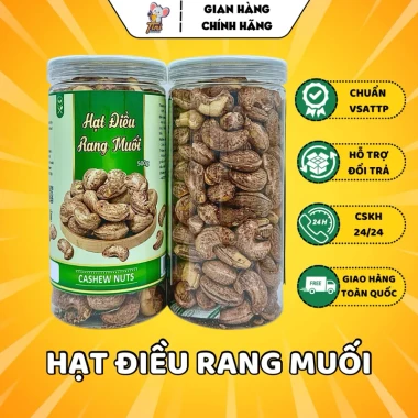 Hạt Điều Bình Phước 500g Loại 1 Rang Muối Nguyên Hạt Vỏ Lụa - Đồ Ăn Vặt Giá Ưu Đãi