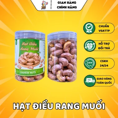 Hạt Điều Bình Phước 500g Loại 1 Rang Muối Nguyên Hạt Vỏ Lụa - Đồ Ăn Vặt Giá Ưu Đãi