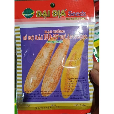 Hạt giống bí rợ dài ĐĐ27 50g - bí sáp cao sản, ăn quả ăn ngọn, giảm còn 15.000, giá gốc 19.050